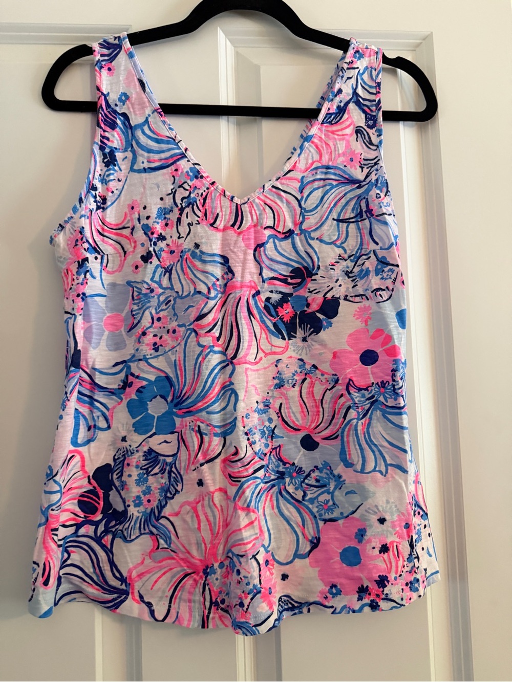 Lilly Pulitzer Pink & Blue Floral Tank Top